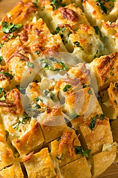 Homemade Cheesy Pull Apart Garlic Bread