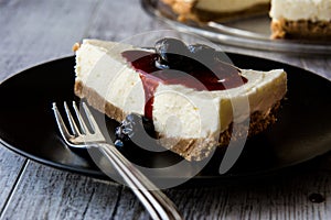 Homemade Cherry Cheesecake with fork