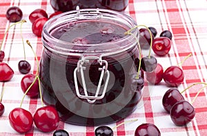 Homemade cherry jam