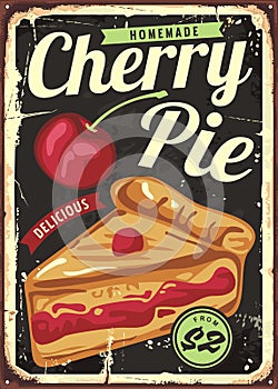 Homemade cherry pie vintage sign decor