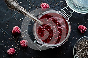 Homemade chia seeds jam