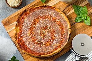 Homemade Chicago Style Deep Dish Pizza