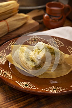 homemade chicken green sauce tamale