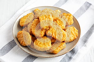 Homemade Chicken Nuggets with Ketchup, side view