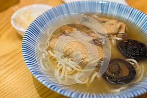 Homemade chicken soup with noodle