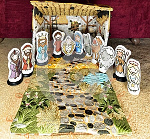 Homemade childs nativity set