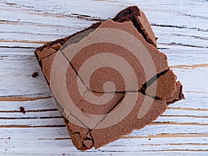 Homemade Chocolate Brownie on wooden table