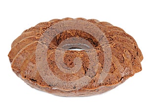 Homemade Chocolate Cake Isolated on White Background