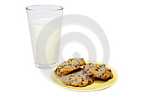 Homemade Chocolate Chip Cookies and Milk