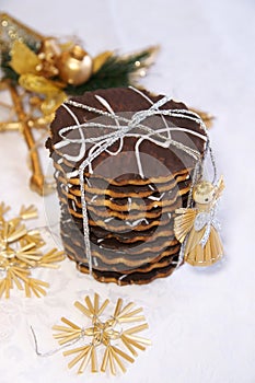 Homemade chocolate cookies for Christmas