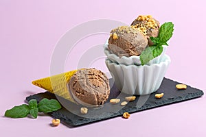 Homemade chocolate ice cream