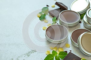 Homemade chocolate mint natural lip balm