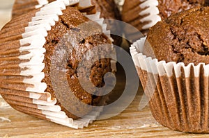 Homemade chocolate muffins