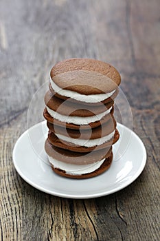 Homemade chocolate whoopie pie