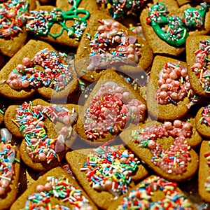 Homemade christmas cookies on a dark table