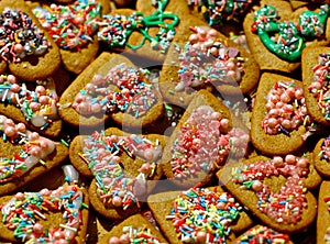 Homemade christmas cookies on a dark table