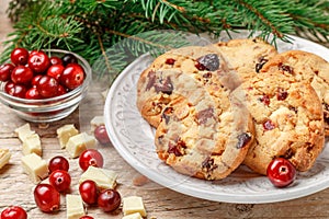 Homemade Christmas cranberry cookies