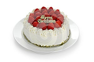 Homemade christmas strawberry cake