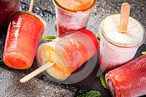 Homemade cocktail popsicles