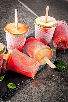 Homemade cocktail popsicles