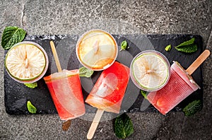 Homemade cocktail popsicles