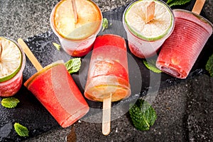 Homemade cocktail popsicles