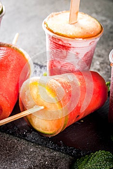 Homemade cocktail popsicles