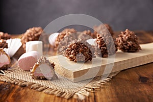 Homemade cocoa puffed rice balls