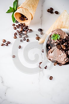 Homemade coffee ice cream