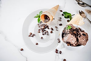 Homemade coffee ice cream