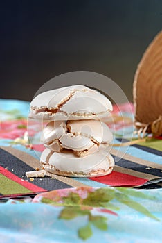 homemade cookies, sighs, also called merengue, brazilian and french cuisine, sigh candy photo
