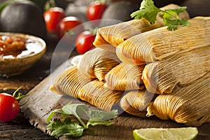 Homemade Corn and Chicken Tamales photo