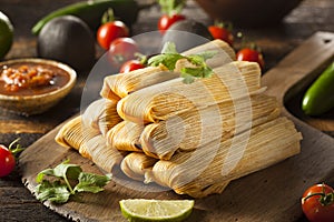 Homemade Corn and Chicken Tamales photo