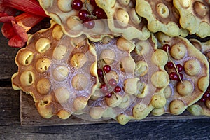Homemade corn waffles with berries