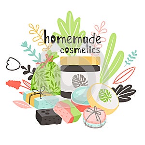Homemade cosmetics illustration