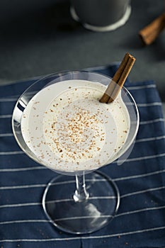 Homemade Creamy Eggnog Cinnamon Dessert Martini