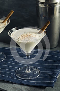 Homemade Creamy Eggnog Cinnamon Dessert Martini