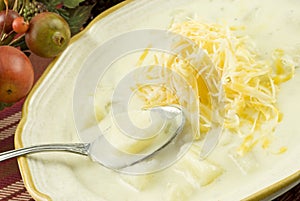 Homemade Creamy Potato Soup with Cheese