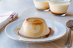 Homemade Creme Caramel with Sweet Syrup / Custard Pudding