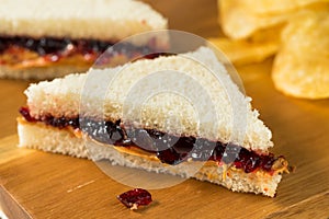 Homemade Crustless Peanut Butter and Jelly Sandwich