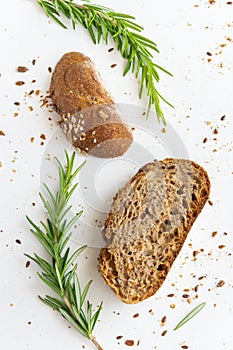 Homemade crusty herb bread