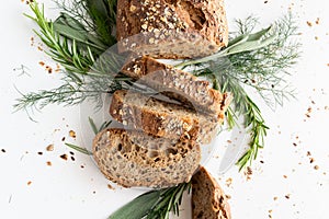 Homemade crusty herb bread