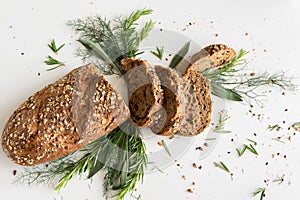 Homemade crusty herb bread