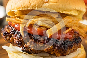 Homemade Cuban Fritas Hamburger