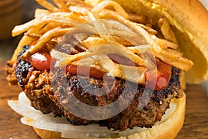 Homemade Cuban Fritas Hamburger