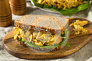 Homemade Curried Coronation Chicken with Lettuce