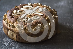 Homemade decorated Serbian slava bread