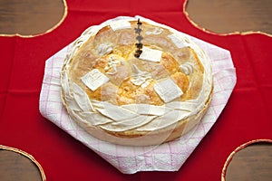 Homemade decorated Serbian slava bread
