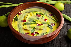 Homemade delicious coconut milk mango ,moringa curry