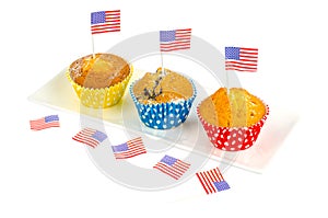Homemade delicious cupcakes for Independence Day